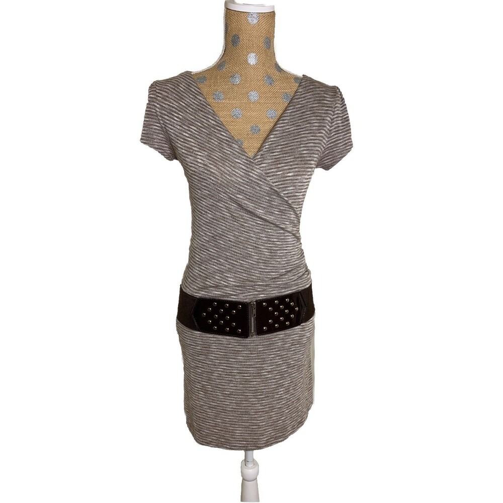 VTG Y2K 90s Chesley Babydoll Knit Dress Belted Mcbling Dark Fairy Size Small Med